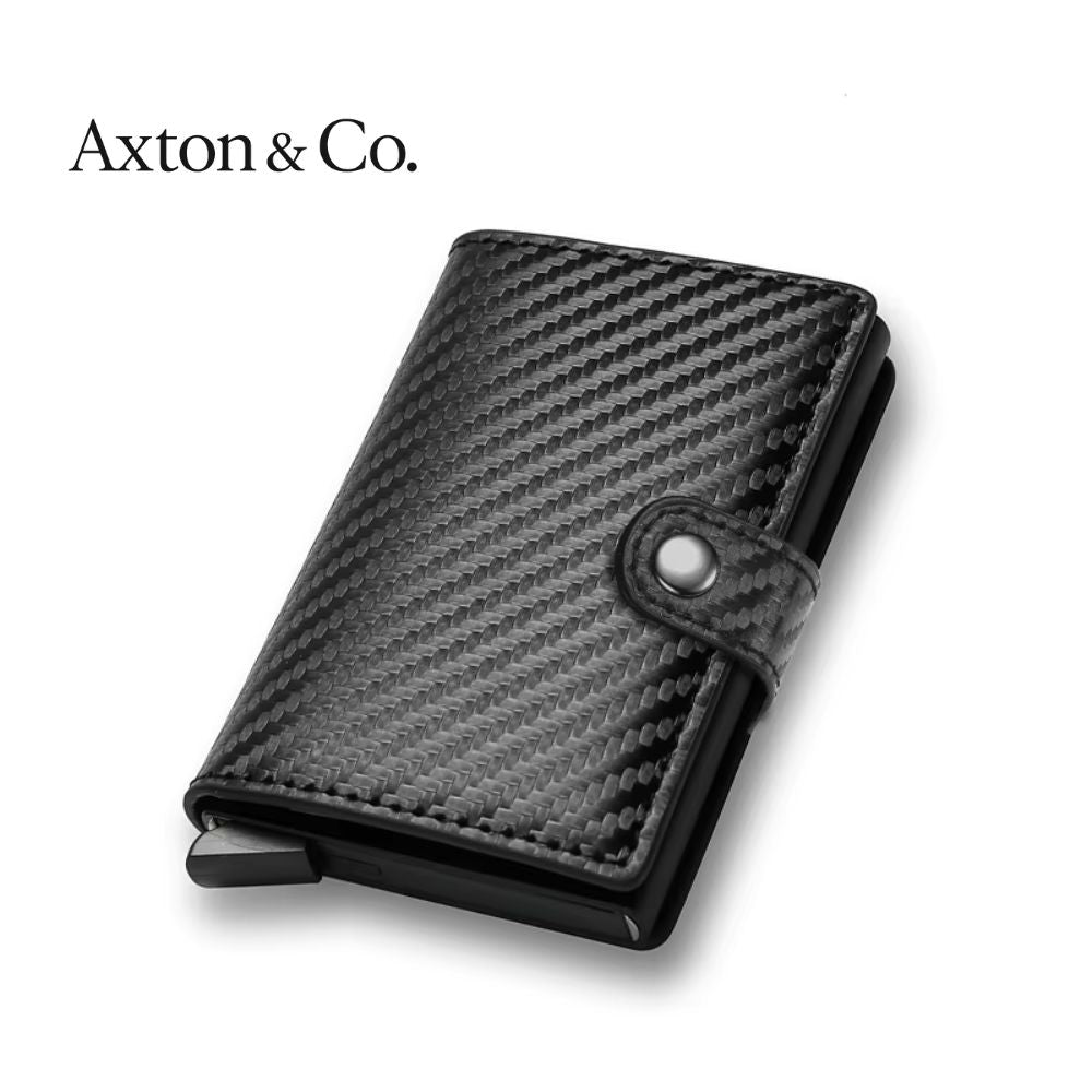 Slim Carbon Fibre Card Holder for Men | RFID Secure Metal Wallet