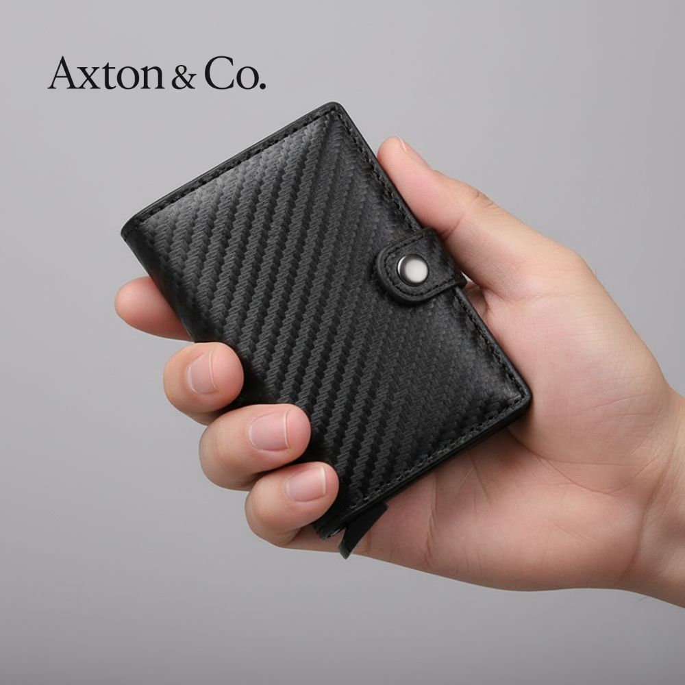 Slim Carbon Fibre Card Holder for Men | RFID Secure Metal Wallet