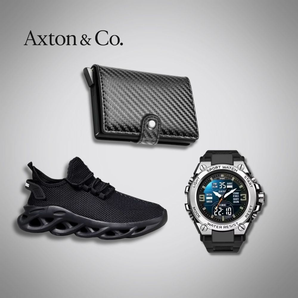 Buy 1 Get 3 – Men’s Trainers, RFID Wallet & Luxury Watch